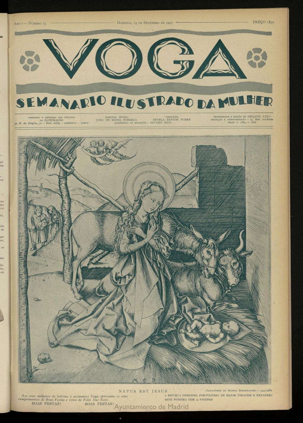 Miniatura de Voga: semanario ilustrado da mulher, de 25 de diciembre de 1927, nº 13