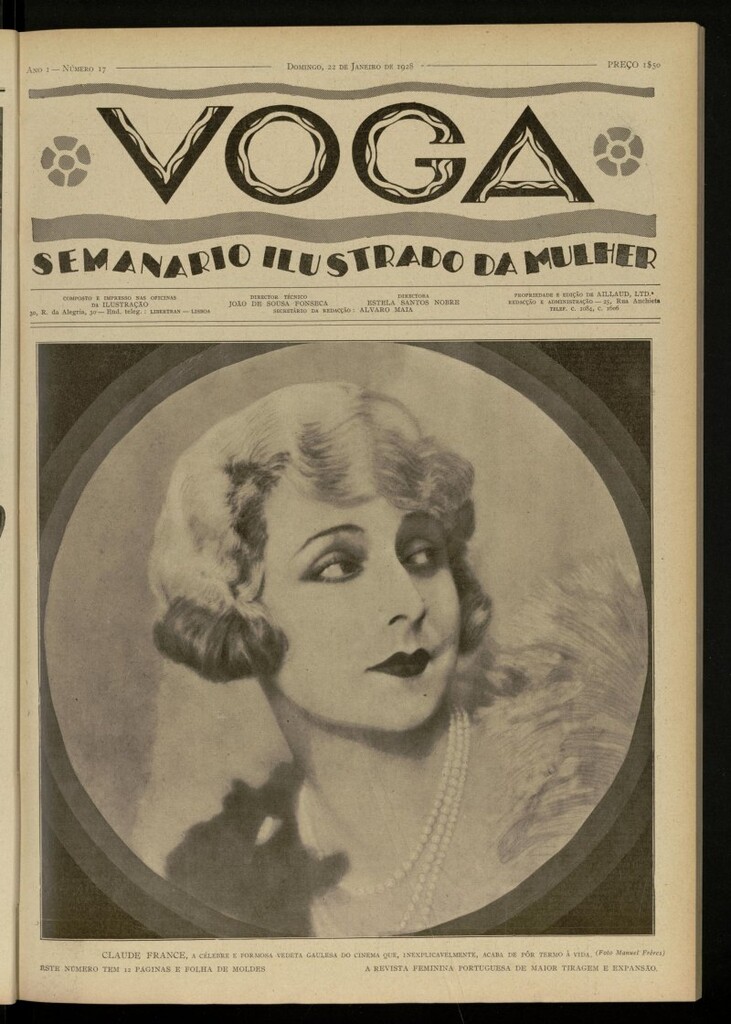 Miniatura de Voga: semanario ilustrado da mulher, de 22 de enero de 1928, nº 17