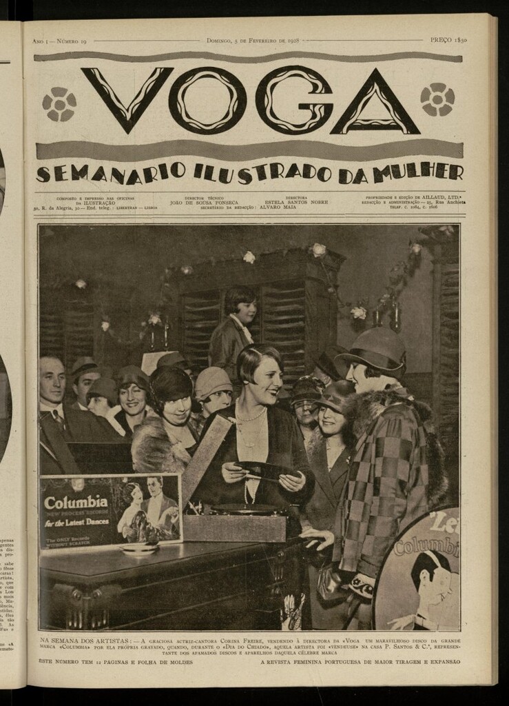 Miniatura de Voga: semanario ilustrado da mulher, de 5 de febrero de 1928, nº 19
