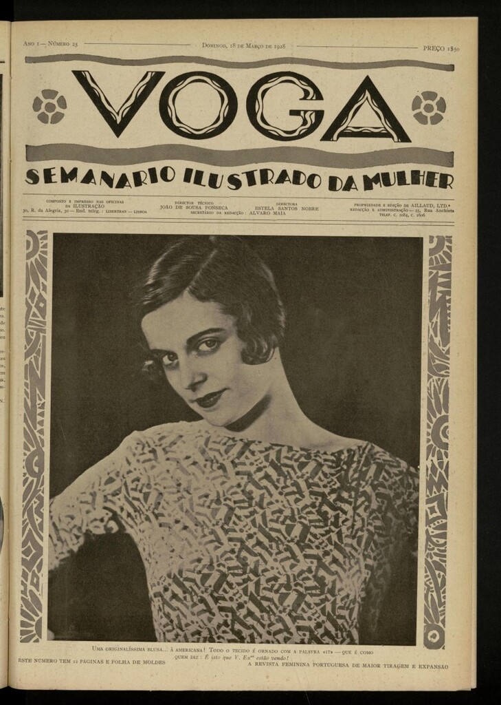Miniatura de Voga: semanario ilustrado da mulher, de 18 de marzo de 1928, nº 25