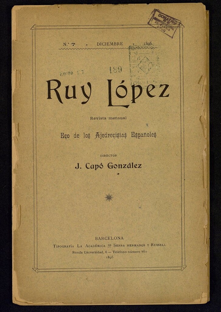 Miniatura de Ruy Lopez de diciembre de 1896, nº 7