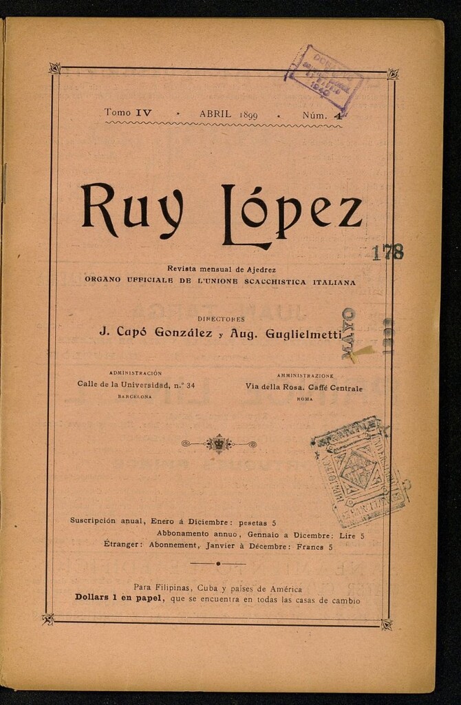 Miniatura de Ruy Lopez, de abril de 1899, n º 4