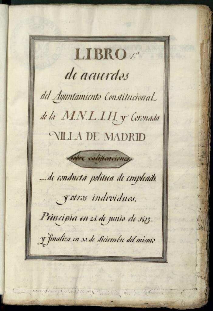 Miniatura de Acuerdos de Purificacion de 28 de junio de 1813