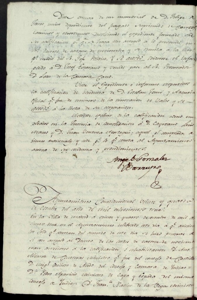 Miniatura de Acuerdos de Purificacion de 24 de octubre de 1813