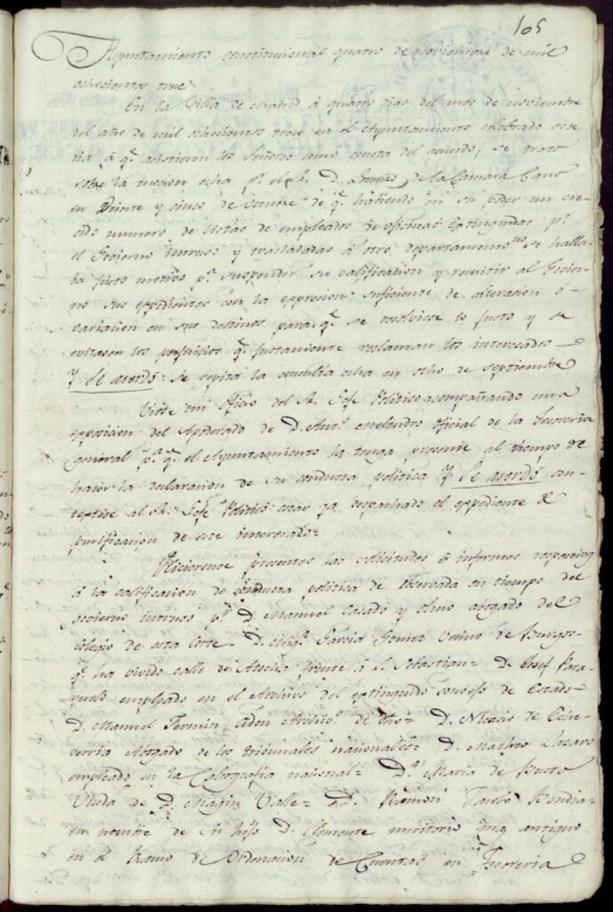 Miniatura de Acuerdos de Purificacion de 4 de noviembre de 1813
