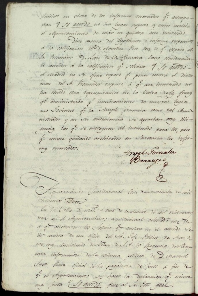 Miniatura de Acuerdos de Purificacion de 11 de noviembre de 1813