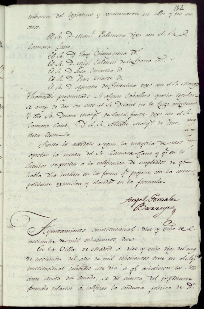 Miniatura de Acuerdos de Purificacion de 18 de noviembre de 1813