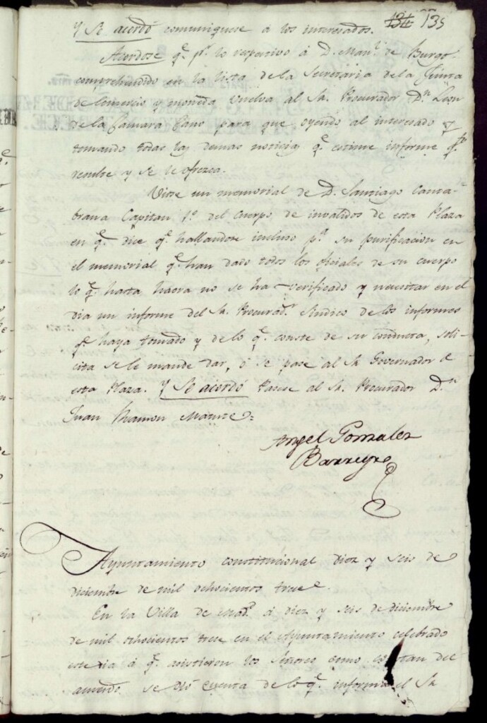 Miniatura de Acuerdos de Purificación de 16 de diciembre de 1813