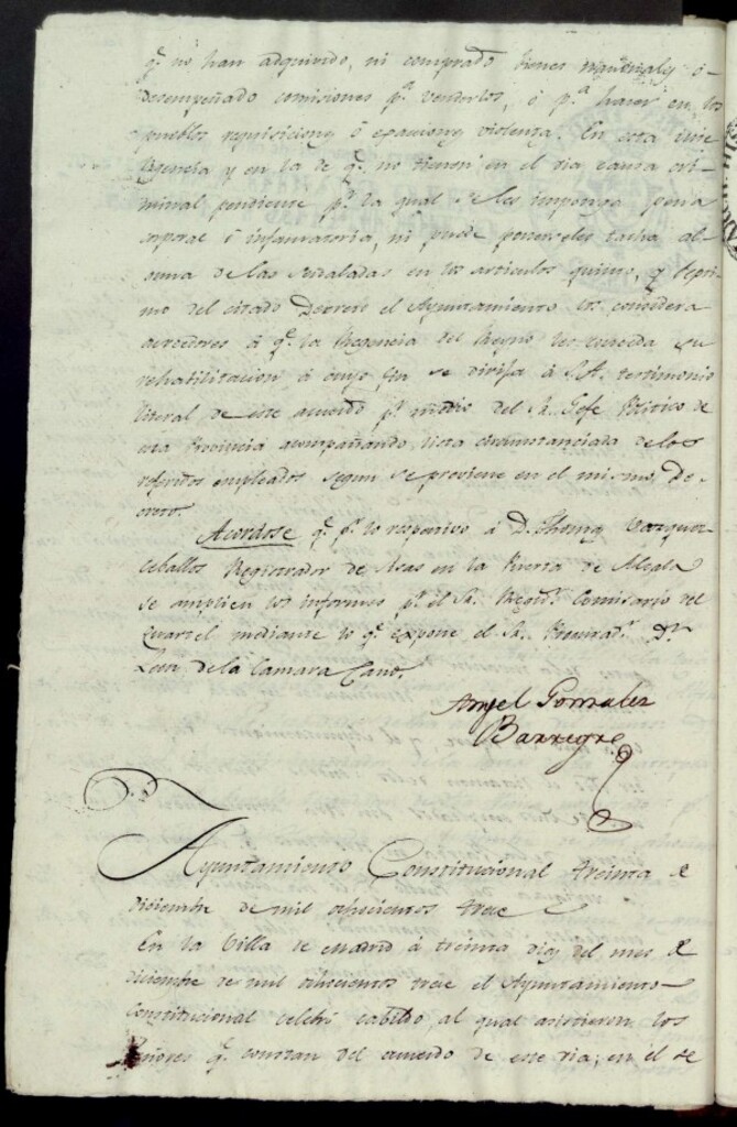 Miniatura de Acuerdos de Purificación de 30 de diciembre de 1813