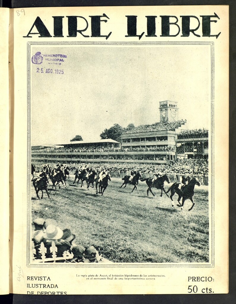 Miniatura de Aire Libre: revista de deportes del 25 de agosto de 1925, nº 89