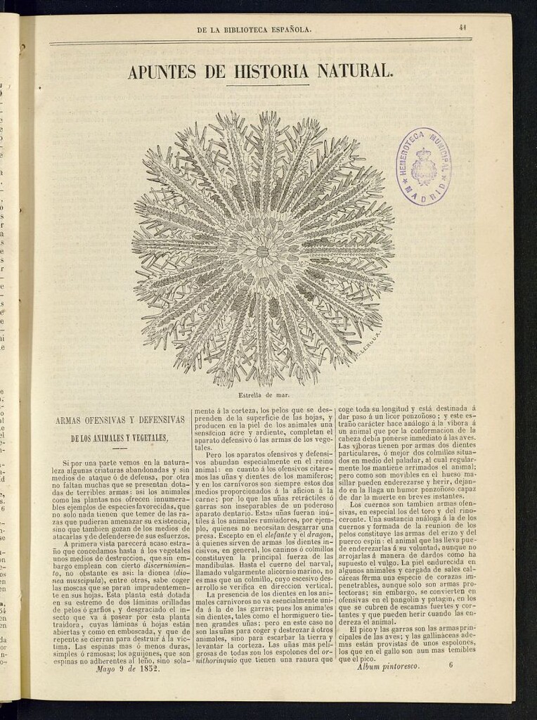Miniatura de Álbum Pintoresco de la Biblioteca Española del 9 de mayo de 1852, nº 6