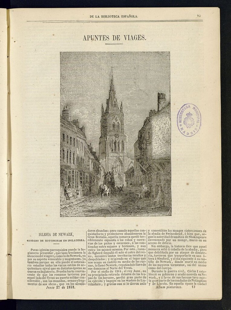 Miniatura de Álbum Pintoresco de la Biblioteca Española del 27 de junio de 1852, nº 13
