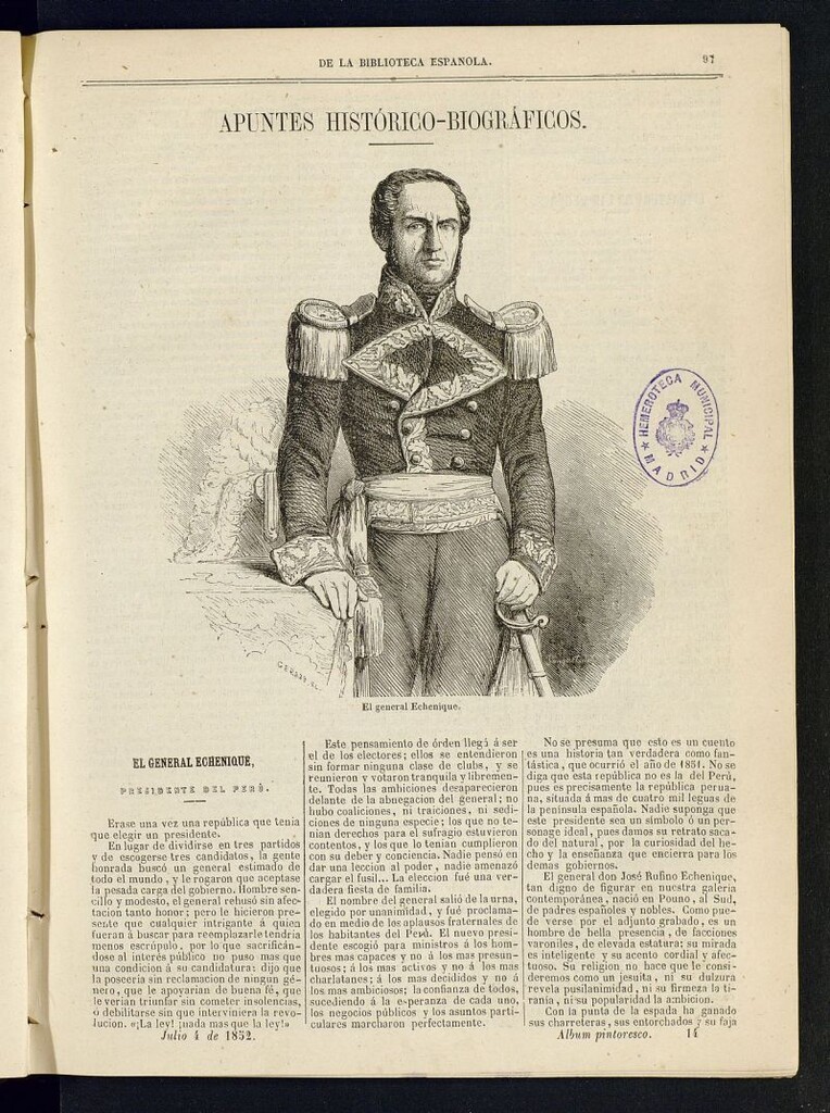 Miniatura de Álbum Pintoresco de la Biblioteca Española del 4 de julio de 1852, nº 14