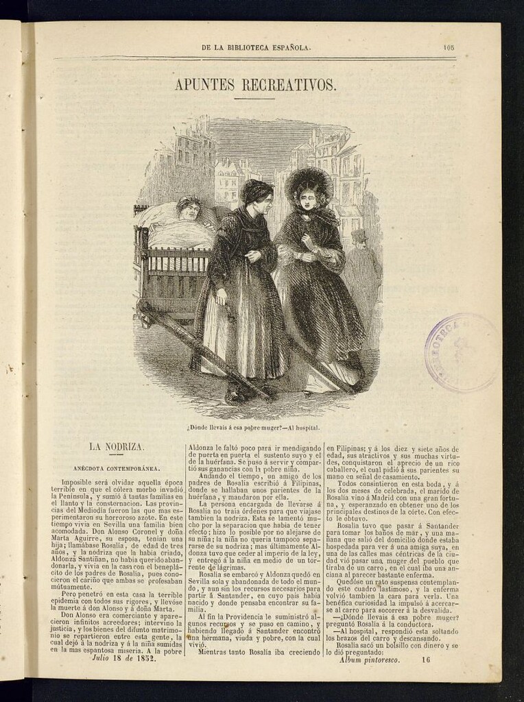 Miniatura de Álbum Pintoresco de la Biblioteca Española del 18 de julio de 1852, nº 16