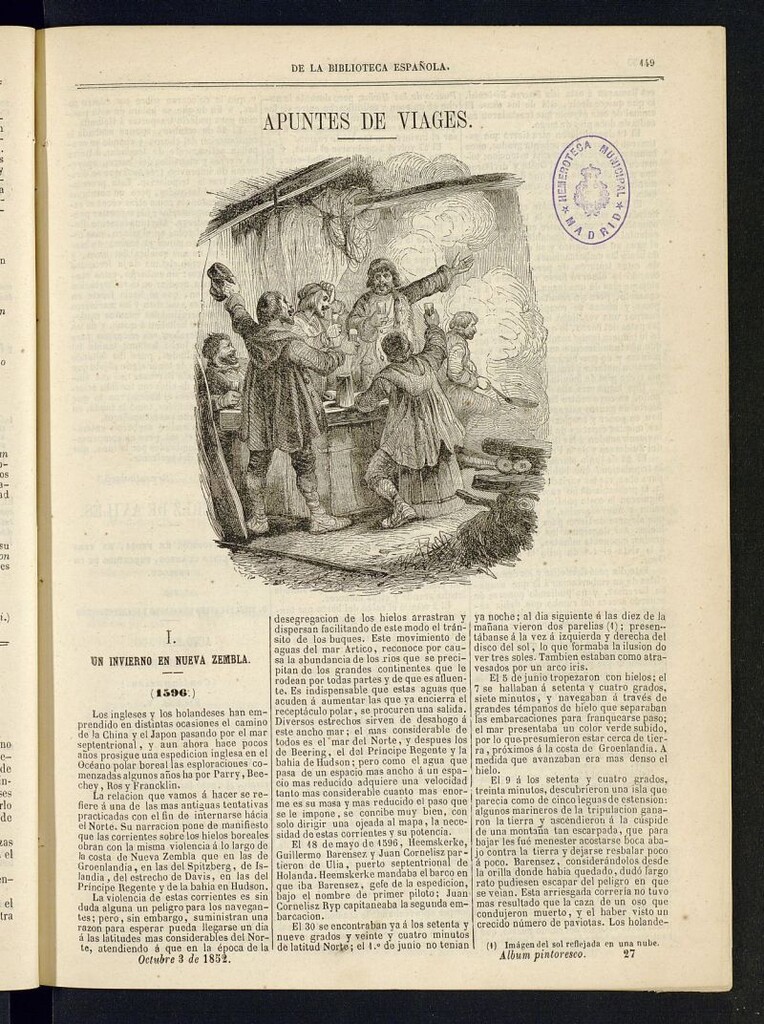 Miniatura de Álbum Pintoresco de la Biblioteca Española del 3 de octubre de 1852, nº 27