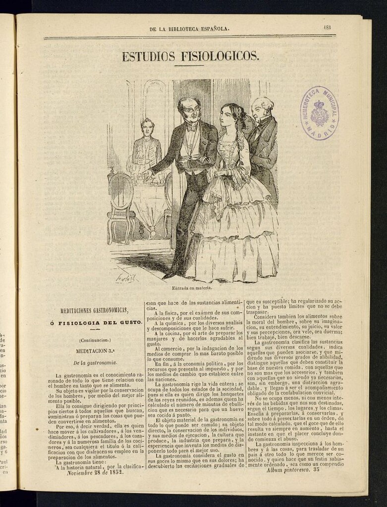 Miniatura de Álbum Pintoresco de la Biblioteca Española del 28 de noviembre de 1852, nº 35
