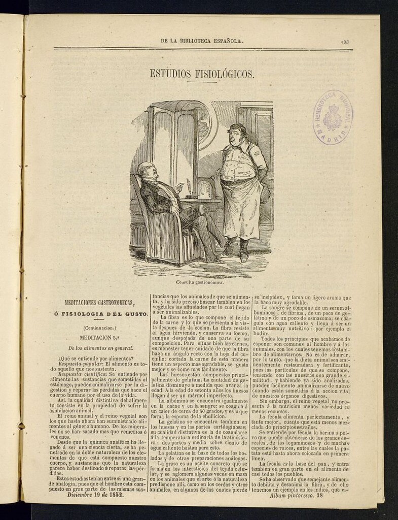 Miniatura de Álbum Pintoresco de la Biblioteca Española del 19 de diciembre de 1852, nº 38