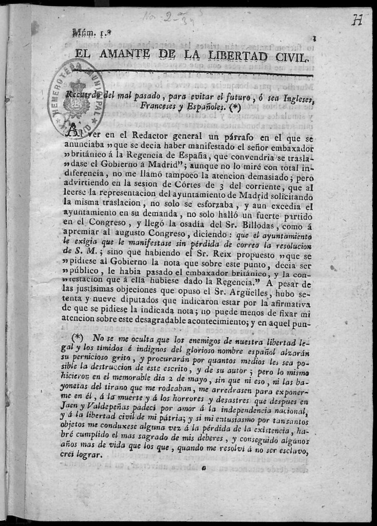 Miniatura de El Amante de la Libertad Civil (Madrid). 12 de agosto de 1813. N 1.