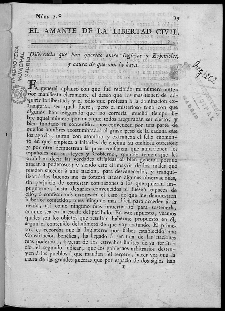 Miniatura de El Amante de la Libertad Civil (Madrid). 18 de octubre de 1813. N 2.