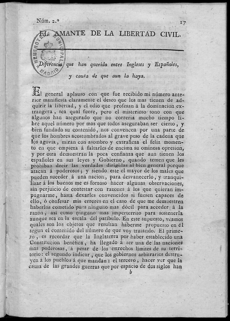 Miniatura de El Amante de la Libertad Civil (Cádiz). 28 de agosto de 1813. N 2