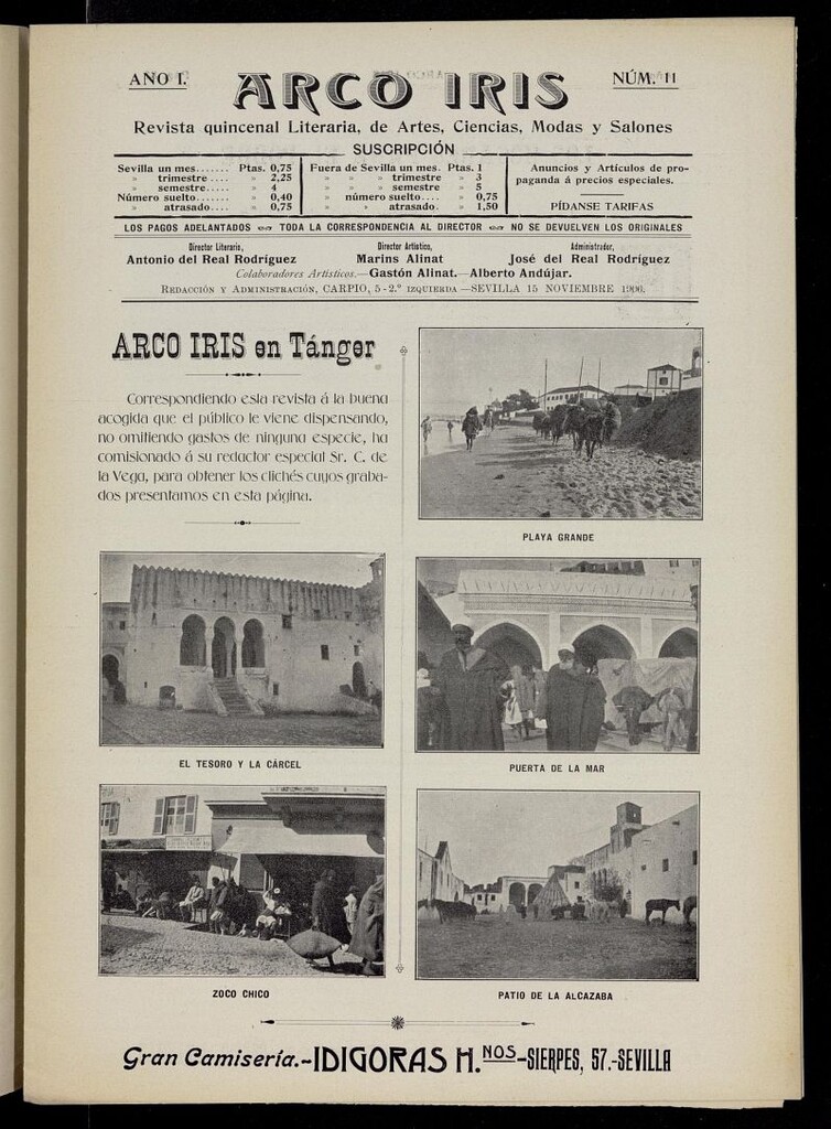 Miniatura de Arco Iris: revista literaria de artes, ciencias, modas y salones del 15 de noviembre de 1906, nº 11