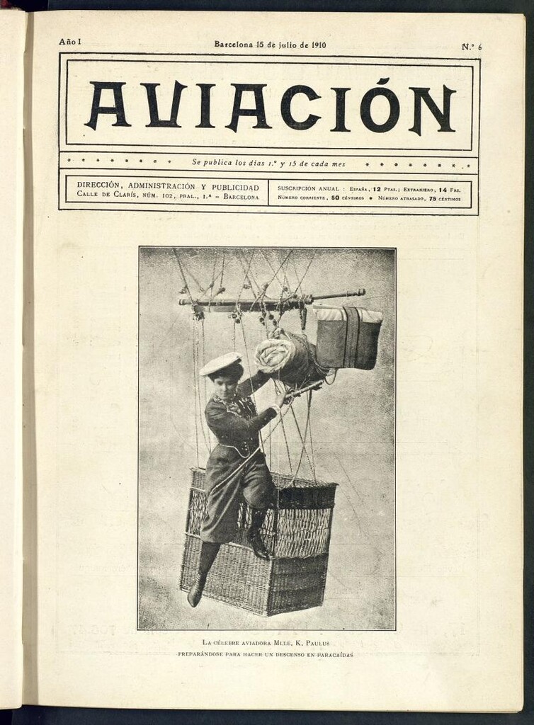 Miniatura de Aviación (Barcelona) del 15 de julio de 1910, nº 6