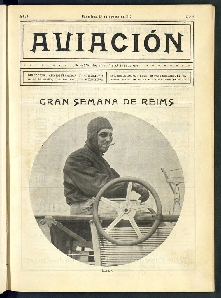 Miniatura de Aviación (Barcelona) del 1 de agosto de 1910, nº 7
