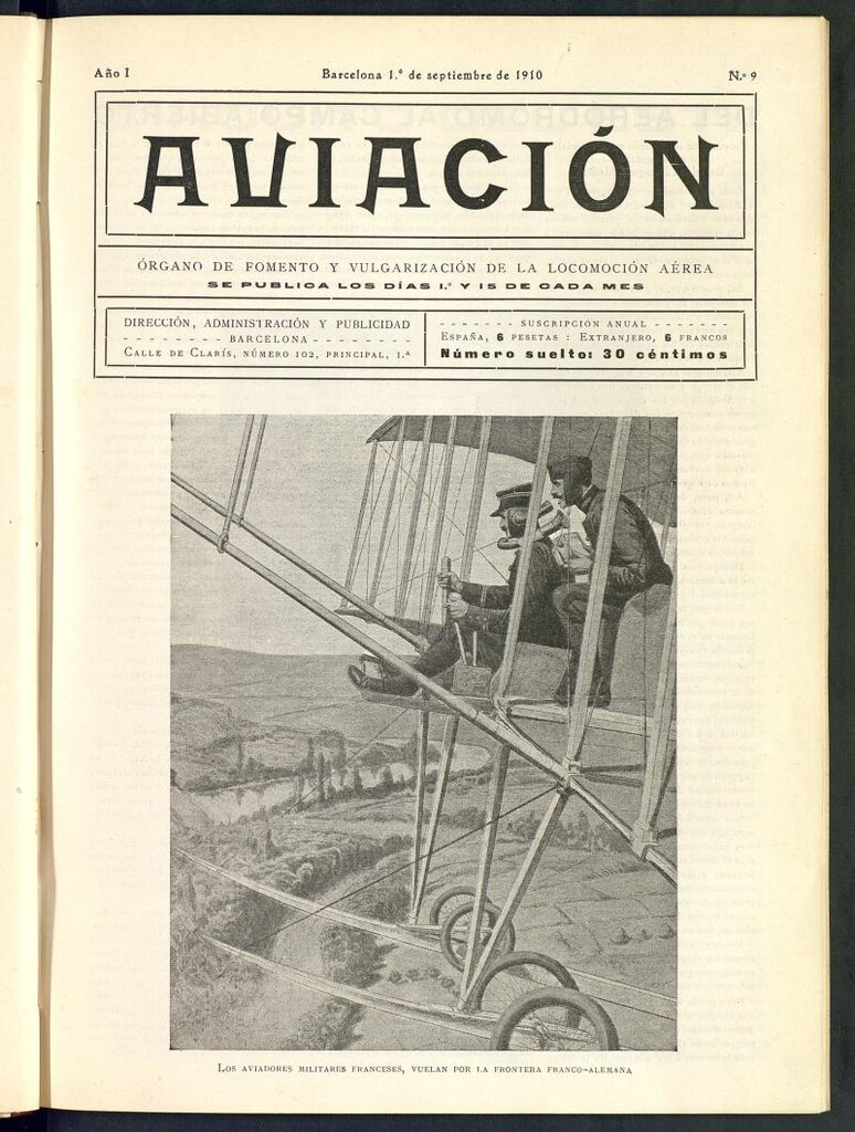 Miniatura de Aviación (Barcelona) del 1 de septiembre de 1910, nº 9