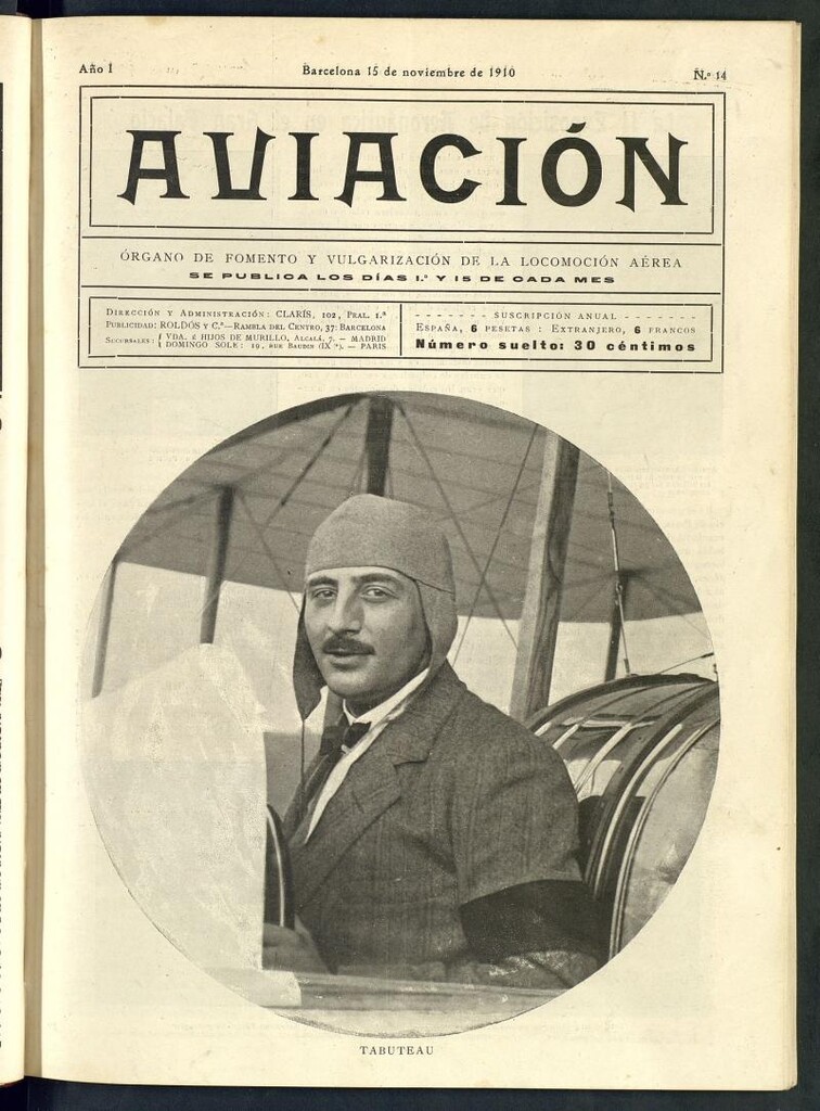 Miniatura de Aviación (Barcelona) del 15 de noviembre de 1910, nº 14