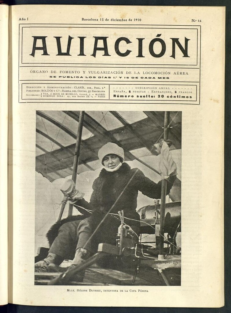 Miniatura de Aviación (Barcelona) del 15 de diciembre de 1910, nº 16