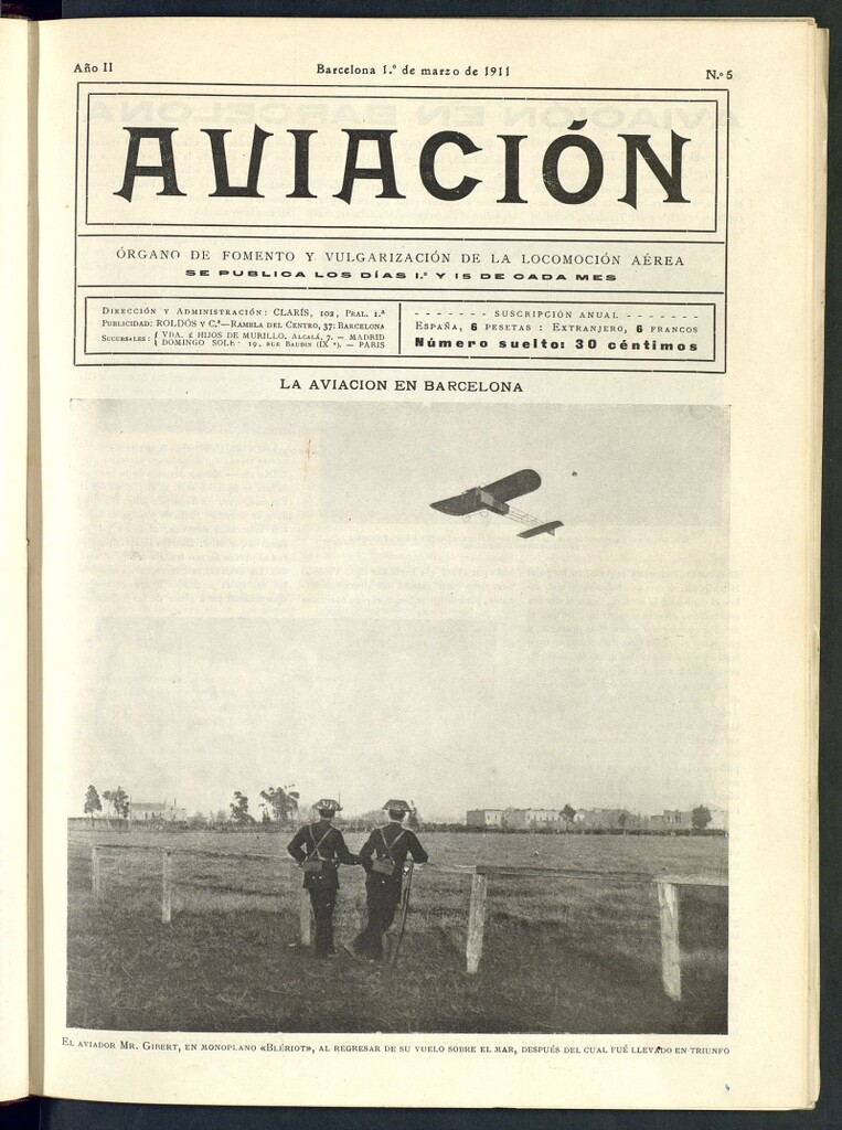 Miniatura de Aviación (Barcelona) del 1 de marzo de 1911, nº 5
