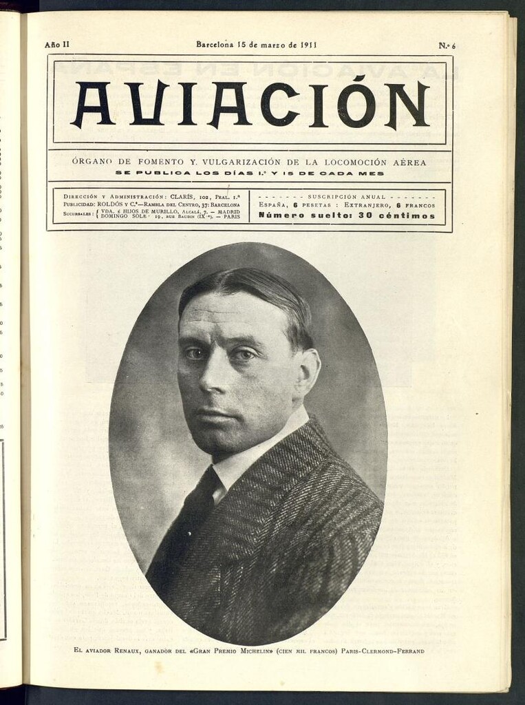 Miniatura de Aviación (Barcelona) del 15 de marzo de 1911, nº 6
