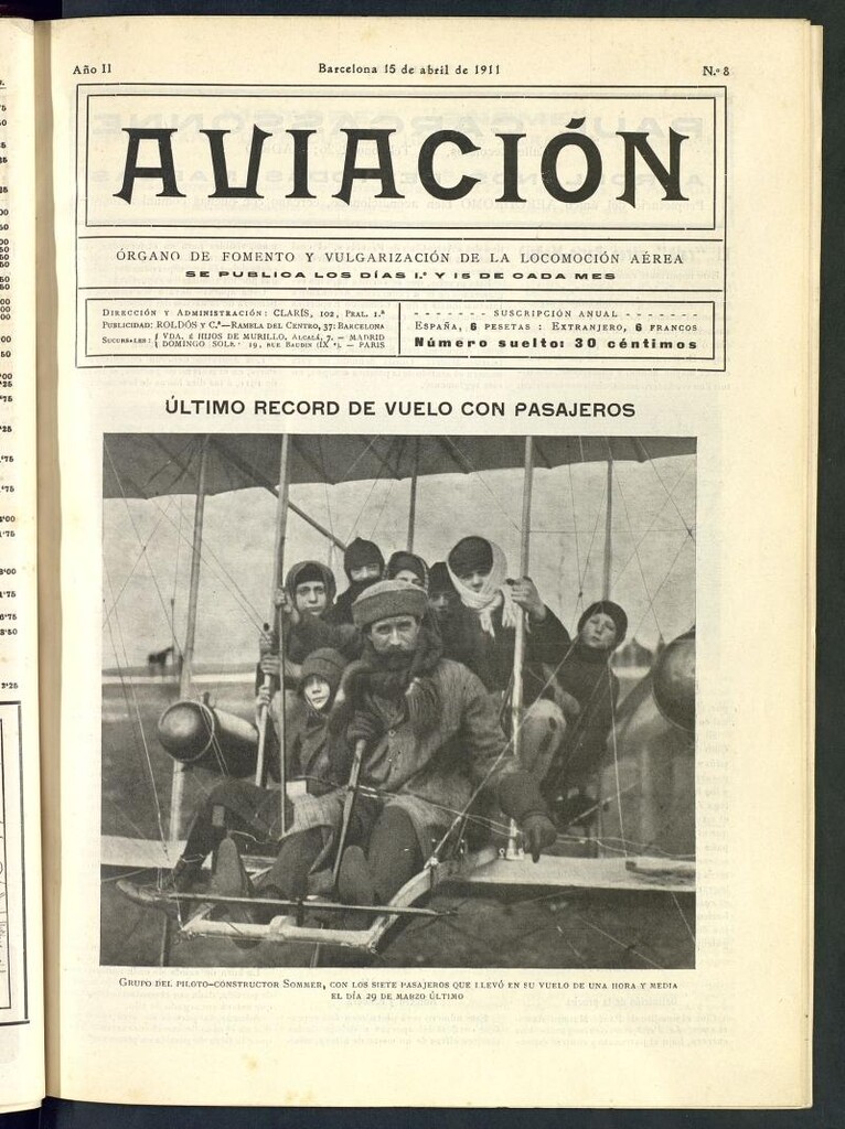 Miniatura de Aviación (Barcelona) del 15 de abril de 1911, nº 8