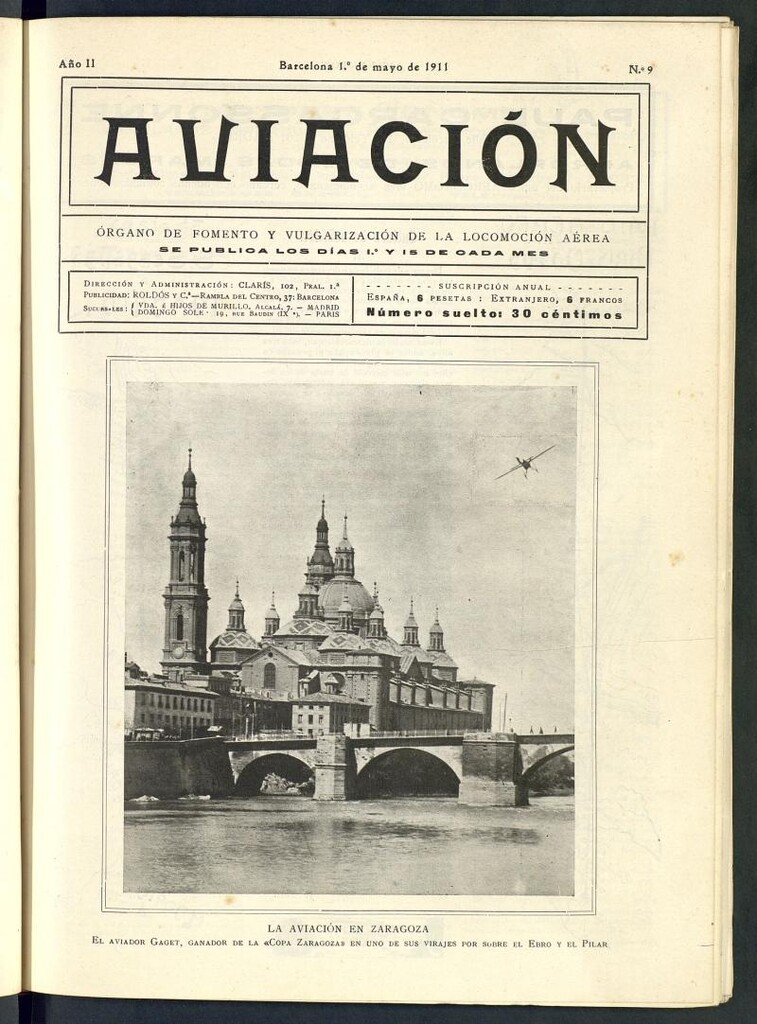 Miniatura de Aviación (Barcelona) del 1 de mayo de 1911, nº 9