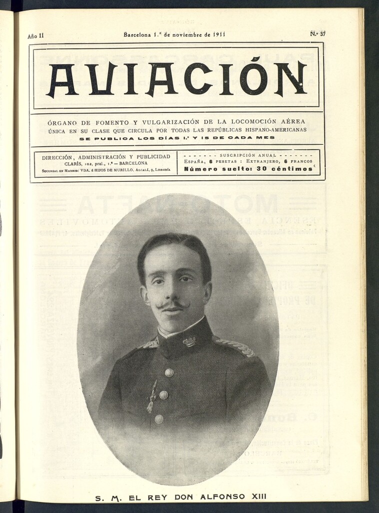 Miniatura de Aviación (Barcelona) del 1 de noviembre de 1911, nº 37