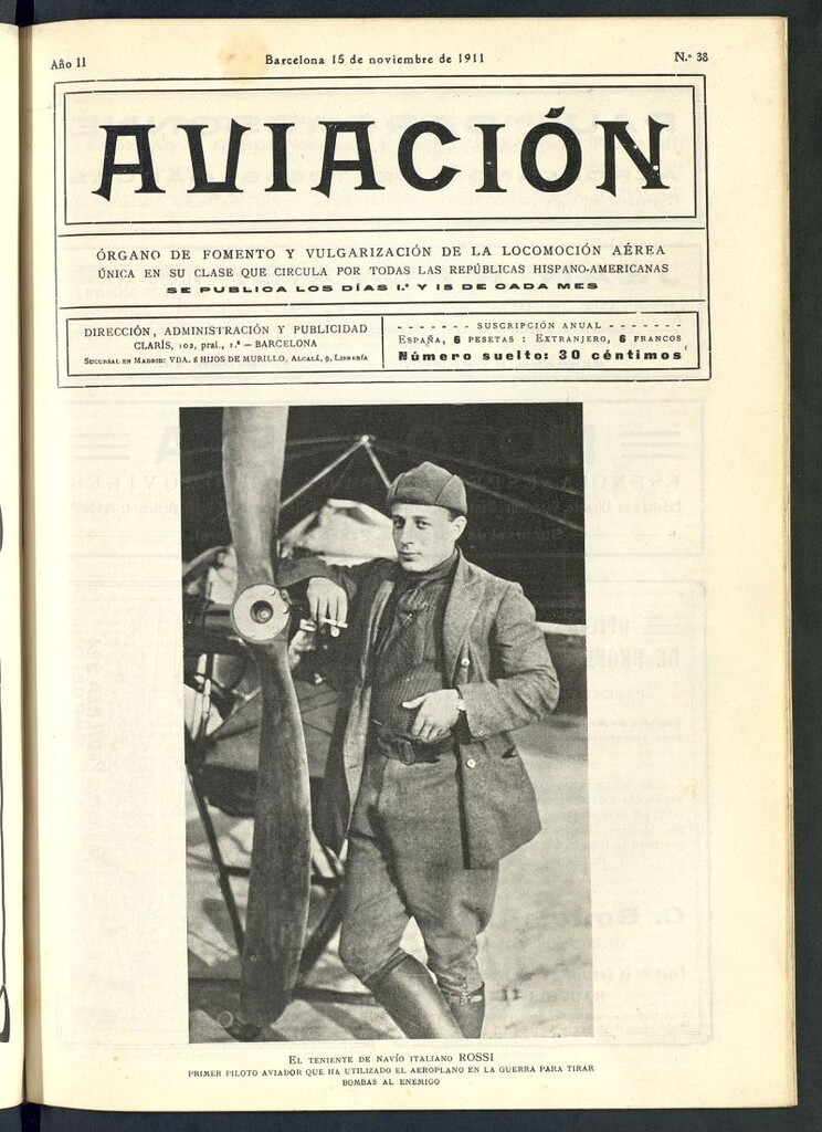 Miniatura de Aviación (Barcelona) del 15 de noviembre de 1911, nº 38