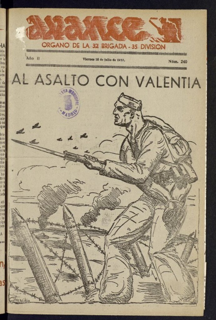 Miniatura de Avance: órgano de la XXXII brigada, de 16 de julio de 1937, nº 240