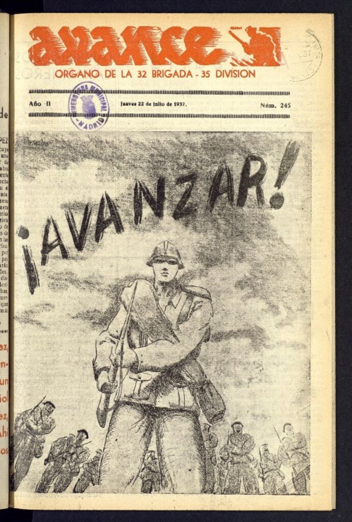 Miniatura de Avance: órgano de la XXXII brigada, de 22 de julio de 1937, nº 245