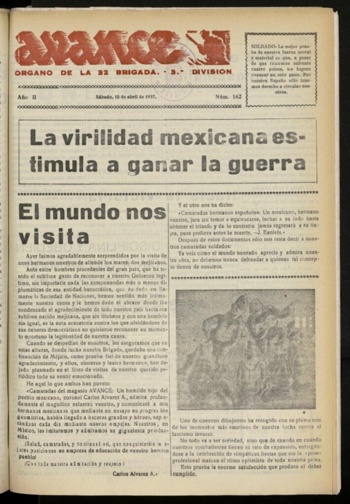 Miniatura de Avance: boletín de lucha antifascista de 10 de abril de 1937, nº 162