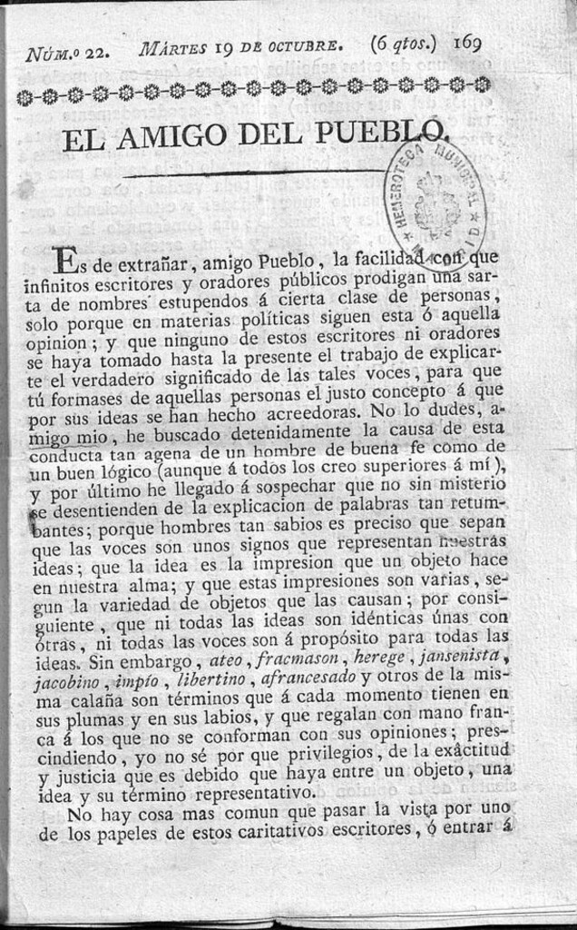 Miniatura de El Amigo del pueblo del 19 de Octubre de 1813
