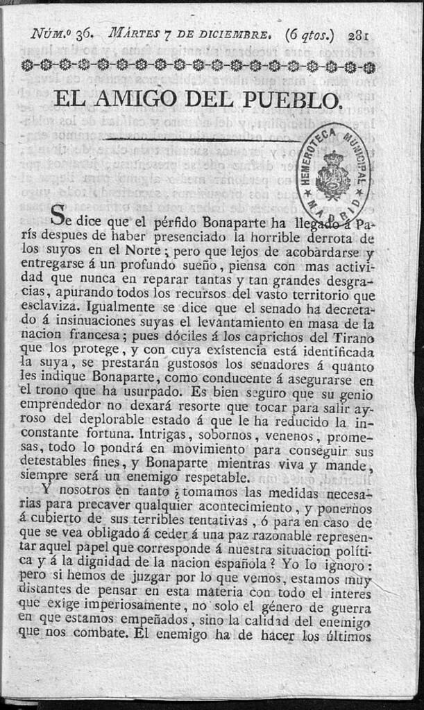 Miniatura de El Amigo del pueblo del 7 de Diciembre de 1813