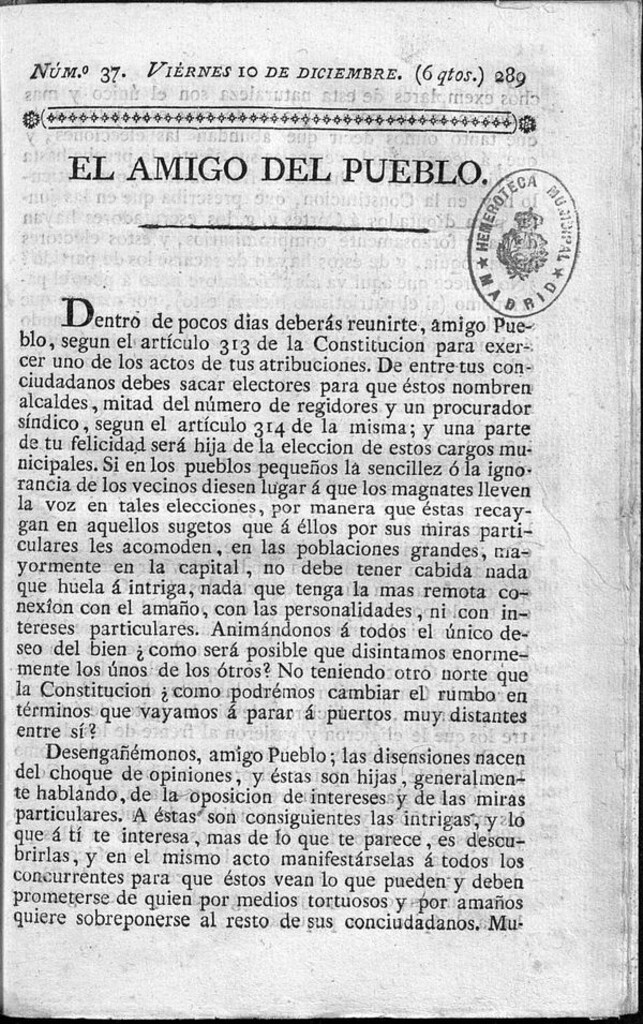 Miniatura de El Amigo del pueblo del 10 de Diciembre de 1813