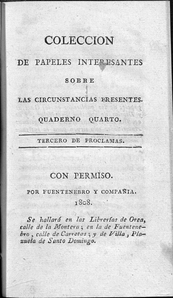 Miniatura de Colección de papeles interesantes sobre las circunstancias presentes; número 4