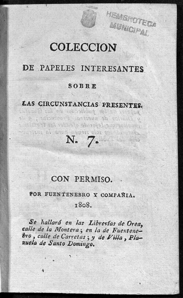 Miniatura de Colección de papeles interesantes sobre las circunstancias presentes; número 7