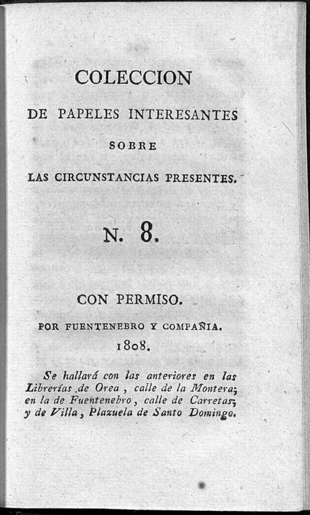 Miniatura de Colección de papeles interesantes sobre las circunstancias presentes; número 8