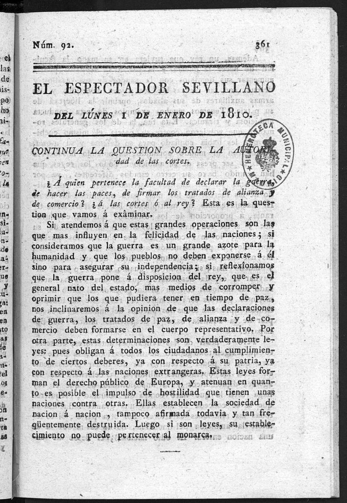 Miniatura de El Espectador Sevillano del lunes 1 de Enero de 1810