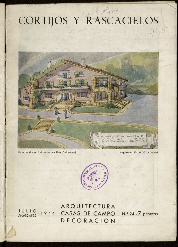 Miniatura de Cortijos y Rascacielos: casas de campo, arquitectura, decoración. N. 24. Julio-Agosto 1944