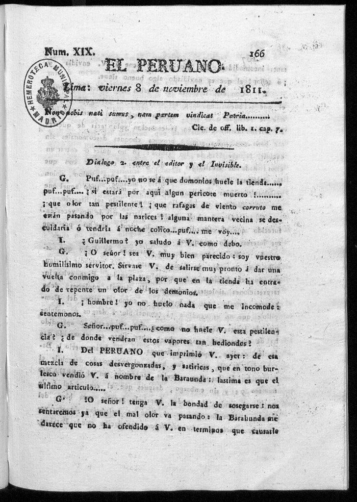 Miniatura de El Peruano. Lima: viernes 8 de noviembre de 1811