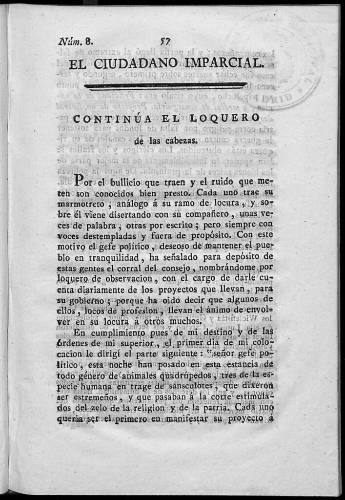 Miniatura de El Ciudadano Imparcial. N. 8