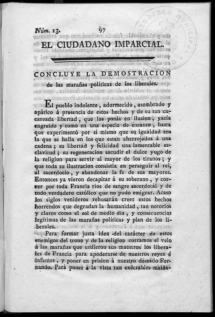 Miniatura de El Ciudadano Imparcial. N. 13